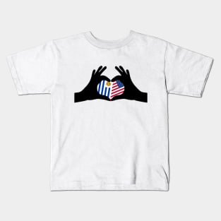Half Uruguayan Half American Heritage USA Roots & Uruguay DNA Family Flag Design Kids T-Shirt